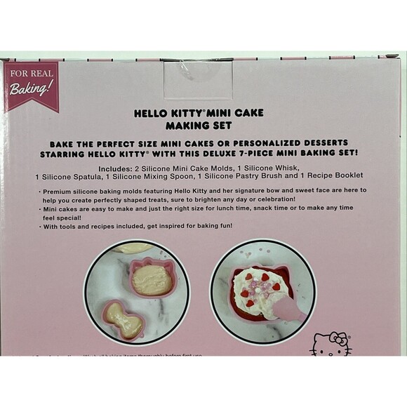Hello Kitty Mini Cake Making Set 7 Piece 2 Silicone Molds Wisk Spatula and More - Picture 6 of 9